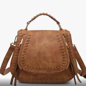 Urban Expressions -Tan vegan leather Chloe satchel crossbody bag!